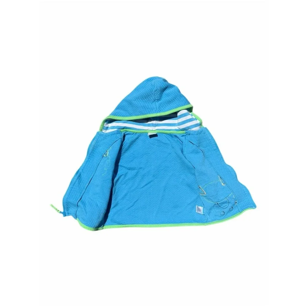 Hanna Andersson Quilted Blue Hoodie Jacket 2T Dog Appliqué Scandinavian Playwear